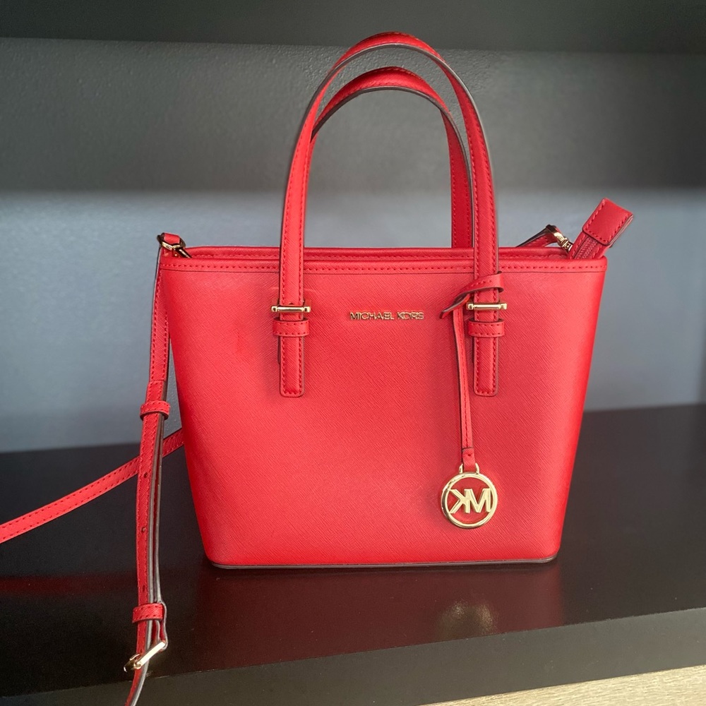 Michael Kors Red Jet Set Travel Purse NWOT